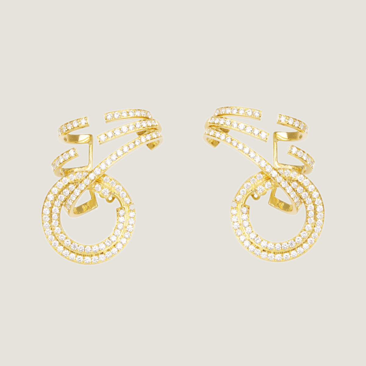 Open Circle Pavé Earrings