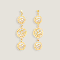 Triple Wavy Line Pavé Earrings