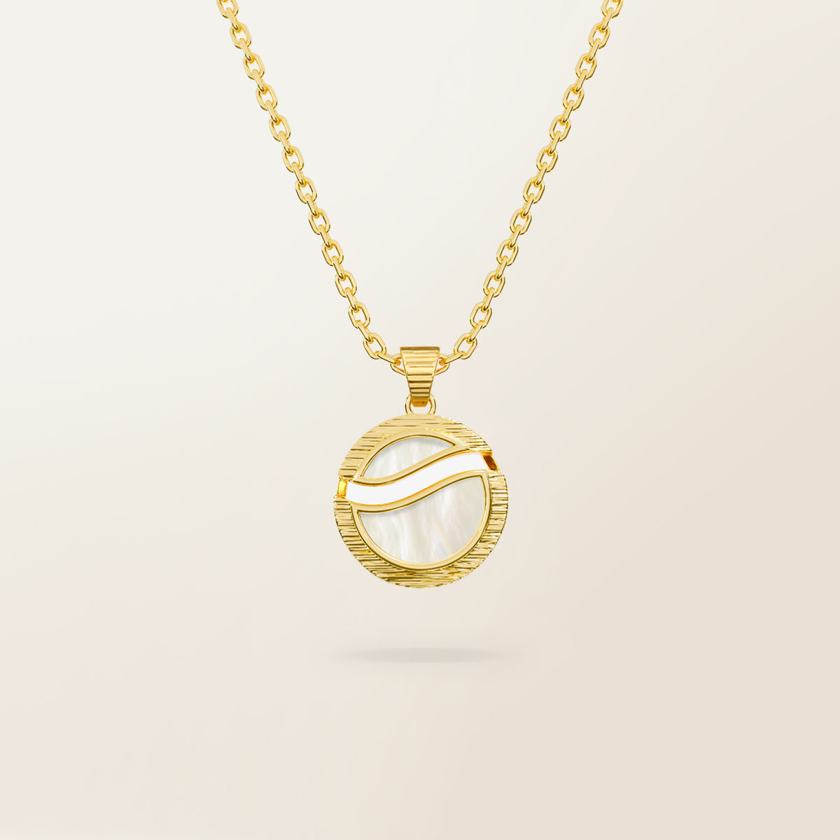 Wavy Line · Pendant · Textured · 15 mm · Yellow Gold (18K)