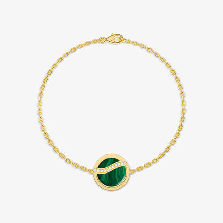 WAVY LINE BRACELET 1 PIECE YELLOW MALACHITE 15MM