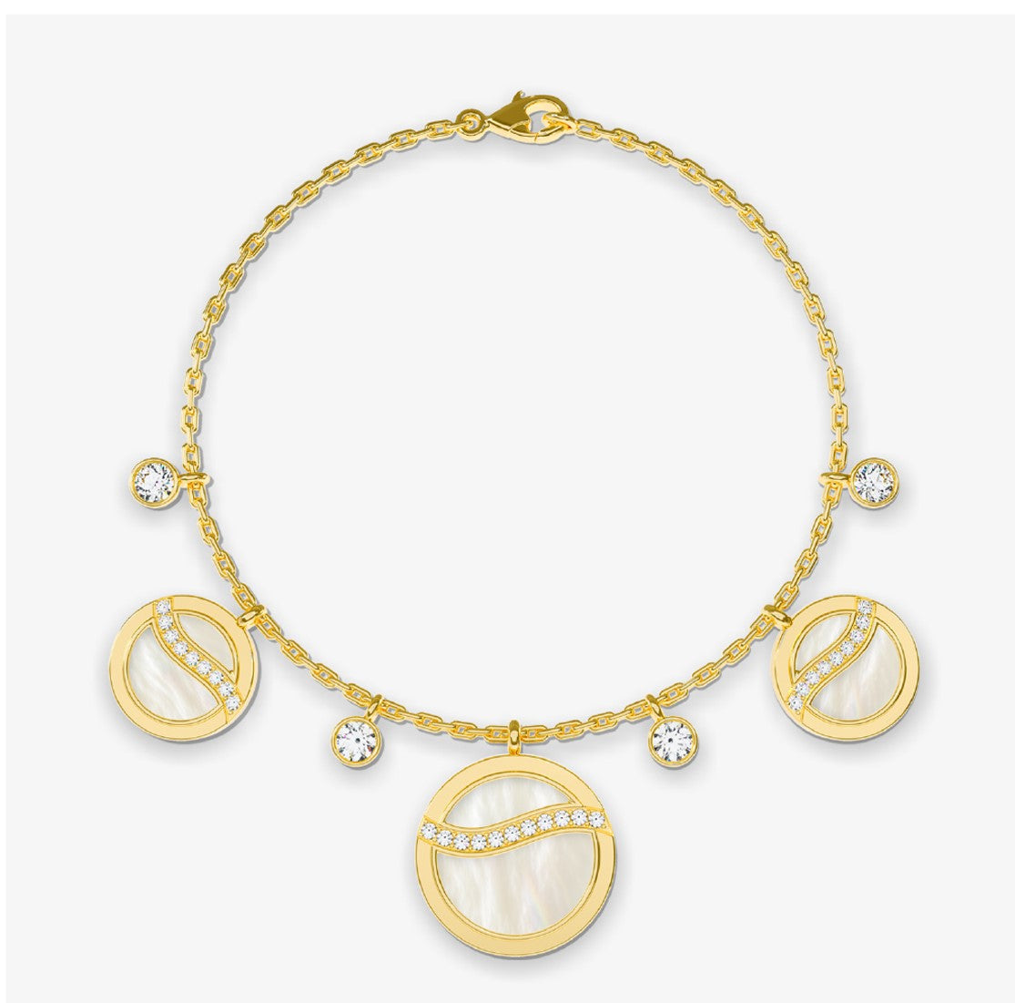WAVY LINE BRACELET 3 PIECES YELLOW PEARL 10/15MM