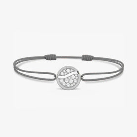 WAVY LINE BRACELET CORD WHITE PAVE 15MM