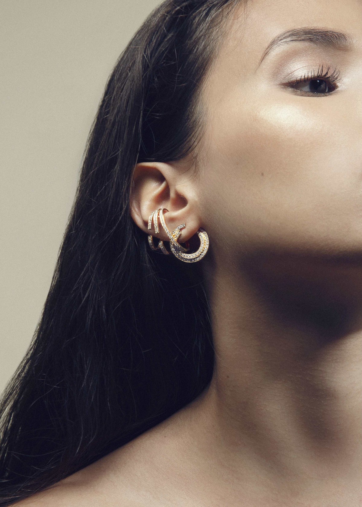 Pavé Open Circle Single Earring