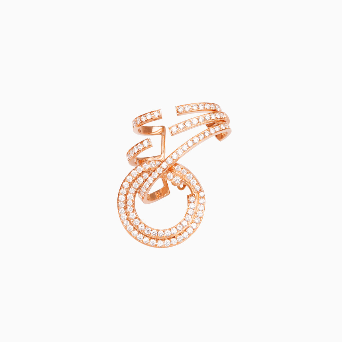 Pavé Open Circle Single Earring
