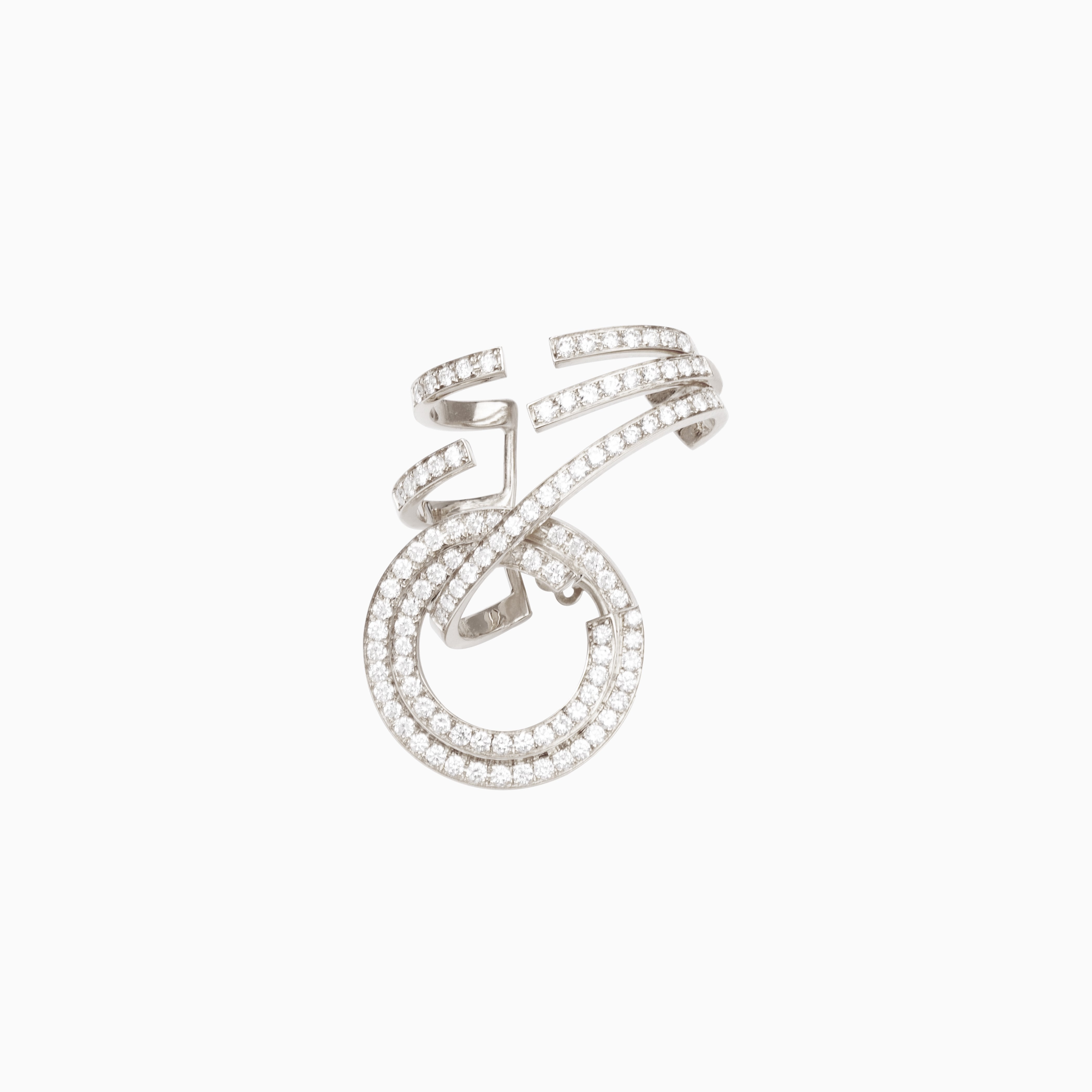Pavé Open Circle Single Earring